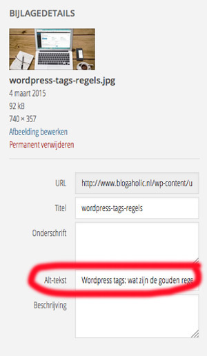 Wordpress-fouten: alt tags